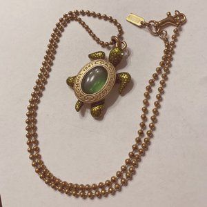 Coach Vintage Turtle Brass Necklace RARE
